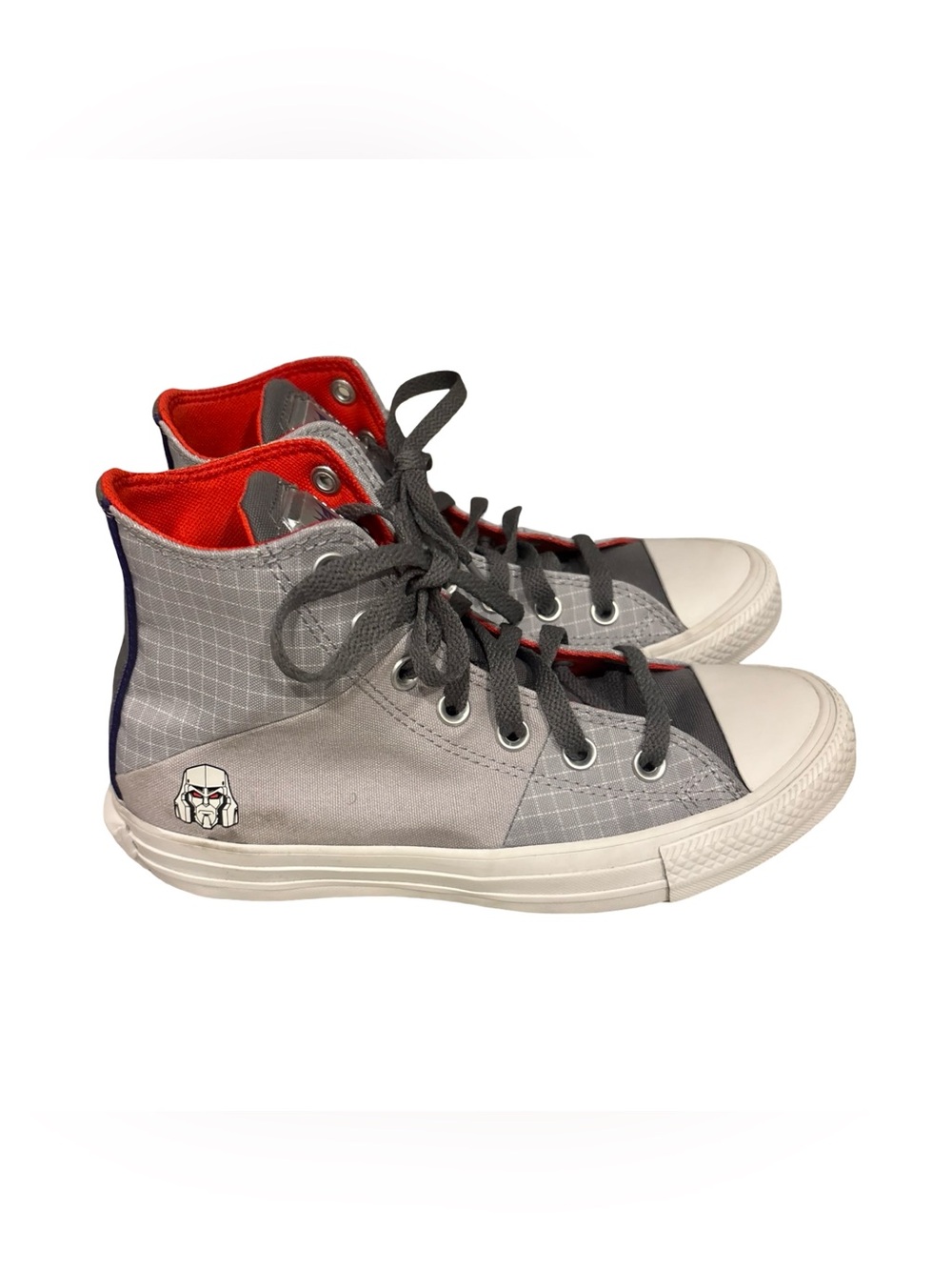Hasbro Gray Unisex Limited Edition Transformers High-Top Converse Shoes Size 5.5